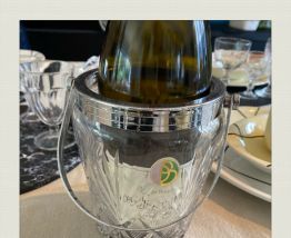Seau à glaçons en verre ciselé