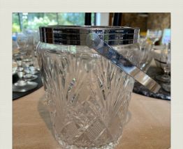 Seau à glaçons en verre ciselé