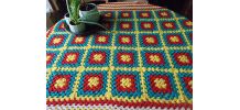 Plaid en crochet coton perlé