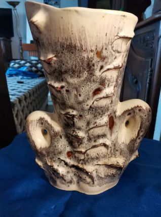 Grand vase vintage céramique Vallauris signé