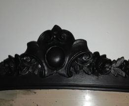 miroir très ancien relooké shabby noir poudré miroir biseaut
