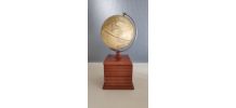 globe mappemonde sur 2 rangements pivotants en bois