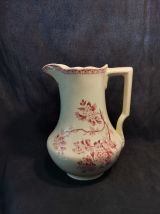 Ensemble de toilette, vasque + broc en faïence blanche 