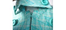 Manteau robe trapèze laine vert d'eau pastel vintage 60's