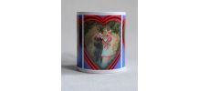 Mug chats amoureux, chats rétro.  Artisanat local.