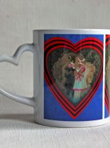 Mug chats amoureux, chats rétro.  Artisanat local.