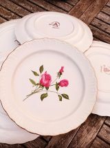 Série de 6 assiettes vintage en porcelaine 