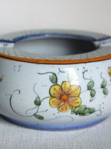 Cendrier Vintage.  Décor fleuri.  Fait main.  