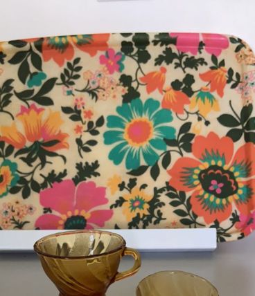 4 tasses en verre ambré vintage 