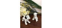 2 petits dalmatiens en faience - Vintage