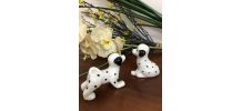 2 petits dalmatiens en faience - Vintage