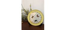 Plat  à tarte Orchies Moulins des Loups décor papillons