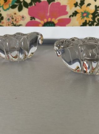 Set sel et poivre avec dosette en verre vintage 