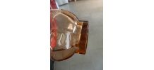 Carafe vintage rose liseré rouge 