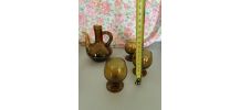 4 verres ambres et son carafon annee 80’s