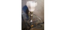 petite lampe de chevet art deco   en regule patiné or avec s