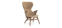 Fauteuil - Poul Hundevad, recouvert de laine brune