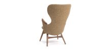 Fauteuil - Poul Hundevad, recouvert de laine brune