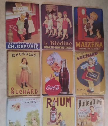 Lot plaques publicitaires métal