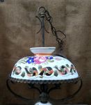 Lustre ancien en céramique (décor floral)
