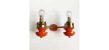 Appliques double en metal orange space age design