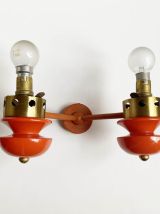 Appliques double en metal orange space age design
