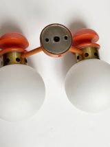 Appliques double en metal orange space age design
