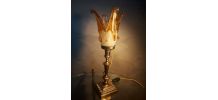 lampe bronze laiton cuivré tulipe ancienne   murano ( italie