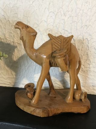 Statuette dromadaire en bois