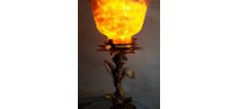  grand lampe art deco , tulipe pate de verre, art nouveau en