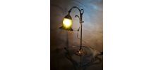 lampe de bureau laiton 1900  belle patine  avec sa tulipe ve