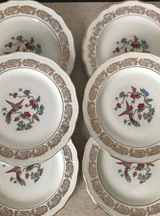 Série de 6 assiettes - en porcelaine