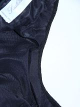 Robe longue fourreau fendu. Tissu crèpe noir. Taille 36. 