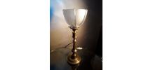 LAMPE  CALICE 1930  LAITON  tulipe verre moulé tres épaise  