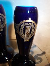  2vases en faience sarreguemines 38x14 tres classe 1960  ave