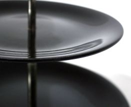 Assiette de service vintage à 2 niveaux en noire, comme neuf