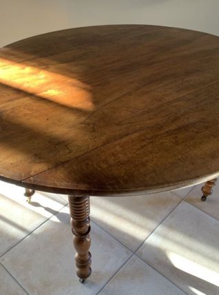 Table rabats ovale Louis Philippe pieds tournés et rallonge