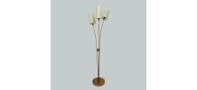 LAMPADAIRE VINTAGE EN LAITON 3 FEUX