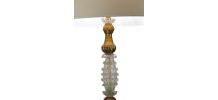 GRAND LAMPADAIRE BAROQUE MURANO ET BOIS DORÉ