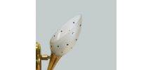 PAIRE D'APPLIQUES EN LAITON ET VERRES
