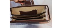 Sac en cuir marron H. Saxel