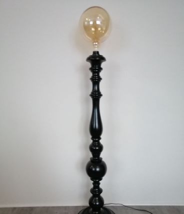 Lampe sur pied Noir + Grosse Ampoule  Vintage