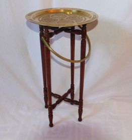 Sellette Marocaine en cuivre jaune/Blanc - Table à thé