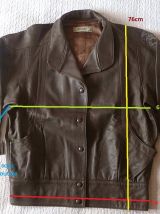 veste femme  en cuir marron , vintage