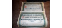 Lot 10 Actions de 500 francs au Porteur en 2 lots 1927-1931