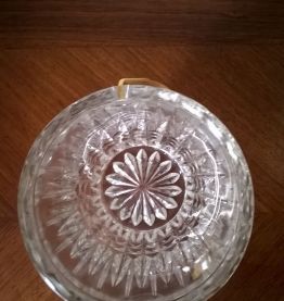 Seau à glaçons vintage en verre ciselé