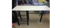 BUREAU EN FER ARTISANAL ET SES 2 CHAISES