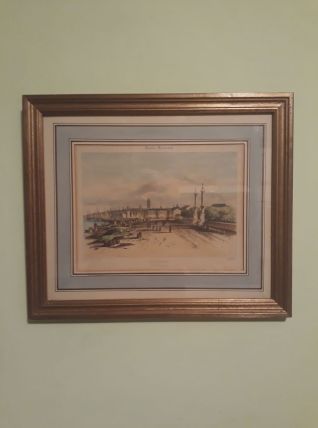 Gravure, litho ancienne, Quinconces Bordeaux