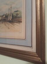 Gravure, litho ancienne, Quinconces Bordeaux