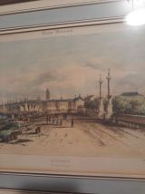 Gravure, litho ancienne, Quinconces Bordeaux